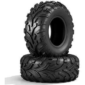 إطارات TRIBLE SIX مقاس 25x11-12 ATV UTV، 6 إطارات PR لجميع التضاريس مقاس 25x11x12 لمسار الطين الرملي، مداس اتجاهي، بدون أنابيب (عبوة من قطعتين) in Kuwait