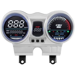 عداد السرعة الرقمي مقياس سرعة الدوران LED LCD لوحة القيادة 12 فولت دراجة نارية عداد المسافات 37100-KPF-961 متوافق مع CBX250 CBF250 in Kuwait
