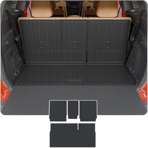 حصيرة الشحن متوافقة مع 2025 2026 Ford Expedition وLincoln Navigator (ليس للحد الأقصى/L) حصيرة صندوق السيارة وغطاء المقعد الخلفي وملحقات إكسبيديشن (حصيرة صندوق السيارة + سجادات مسند الظهر) in Kuwait