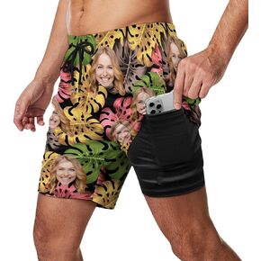 Custom Swim Trunks for Men, Fun Personalized Beach Shorts with Photos, Customized Board Shorts Gift for Summer in Saudi Arabia