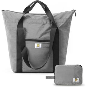 حقيبة سفر قابلة للطي، حقيبة سفر خفيفة الوزن سعة 26 لترًا لعطلة نهاية الأسبوع، حقيبة حمل ثانية قابلة للتوسيع للسفر والتسوق، حقيبة أغراض شخصية مقاومة للماء، أزرق ضبابي in Kuwait