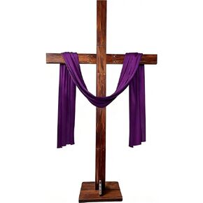 yasuwekik 76 بوصة حامل خشبي كبير جدًا صليب ديني لساحة الكنيسة الخشبية جدار الصليب ديكور لقد ارتفع في الهواء الطلق لديكور عيد الفصح وعيد الميلاد وحفلات الزفاف in Kuwait