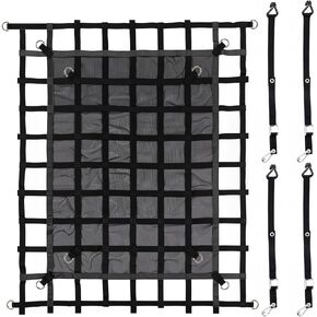 Cargo Net for Pickup Truck Bed, 4.8' x 6' Truck Bed Net, Heavy Duty Pickup Cargo Nets Safety Mesh Net with Cam Buckles & S-Hooks & Cross Straps in Kuwait