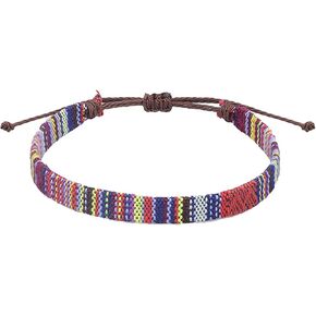 Bracelet Handwoven Braided Friendship Bracelet, Adjustable Multi-Color Striped Pattern, Unisex Casual Beach Accessory woven bracelet, in Saudi Arabia