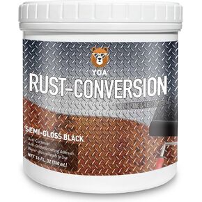 طلاء YOA Rust Converter وطلاء معدني 2 في 1، أسود غير لامع 16oz. مناسب للمعادن، وإطارات المقطورات والشاحنات، وصناديق الشحن، وهياكل السيارات، والقوارب، وما إلى ذلك. مزيل صدأ قوي للغاية، ومثبط، ومحول in Kuwait