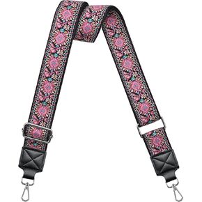 حزام محفظة واسع بديل لحقيبة كروس، حزام كتف لحقيبة اليد مقاس 1.5 بوصة، حزام حمل قابل للتعديل (إبزيم ذهبي وردي) in Kuwait