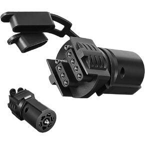 7 Pin to 4 Pin and 5 Pin Trailer Adapter, 7 Pin Car Trailer Tow Connector Replacement, 2-in-1 Design Vehicle Hitch Plug Adaptor, Universal Waterproof Connector for Most Cars (Black) in Saudi Arabia