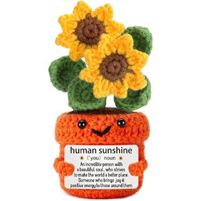 LuoHere Thank You Gifts for Women Crochet Sunflower Appreciation Gifts for Coworker Teacher Friend Valentines Birthday Inspirational Easter for Mom Daughter Nurse Doctor Human Sunshine Decor in Kuwait