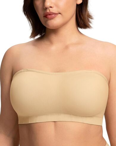 HSIA Strapless Bras for Women– Bandeau Bra Wireless Full Coverage Non-Slip Large Bust Seamless Tube Bra Fixed Cup in Saudi Arabia