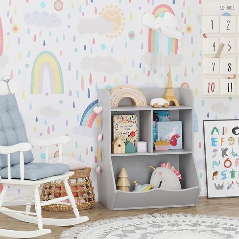 منظم تخزين ألعاب UTEX، حجرة تخزين ألعاب الأطفال مقاس 40 بوصة مع صناديق وصناديق ألعاب وتخزين لغرفة اللعب وغرفة النوم ومدرسة الحضانة، أبيض in Kuwait