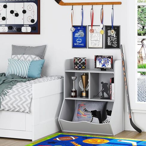 منظم تخزين ألعاب UTEX، حجرة تخزين ألعاب الأطفال مقاس 40 بوصة مع صناديق وصناديق ألعاب وتخزين لغرفة اللعب وغرفة النوم ومدرسة الحضانة، أبيض in Kuwait