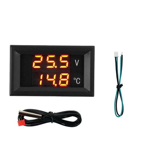 مقياس حرارة الفولتميتر الرقمي DC4-28V -40~120 درجة مئوية، 0.28 بوصة، مسبار درجة الحرارة 5 فولت 12 فولت 24 فولت، قطعة واحدة (أحمر وأحمر) in Kuwait