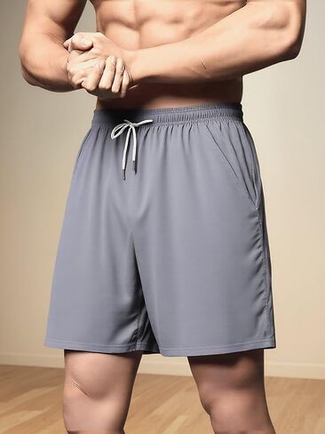 Men's Casual Shorts Elastic Waist Breathable with Pockets Gym in Saudi Arabia