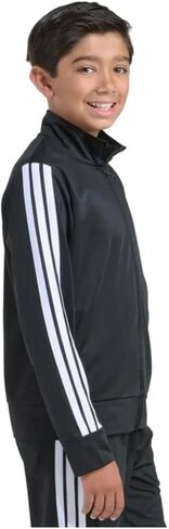 adidas Youth Boy's Tricot 3 Stripe Full Zip Track Jacket (US, Alpha, Medium, Regular, Black) in Saudi Arabia