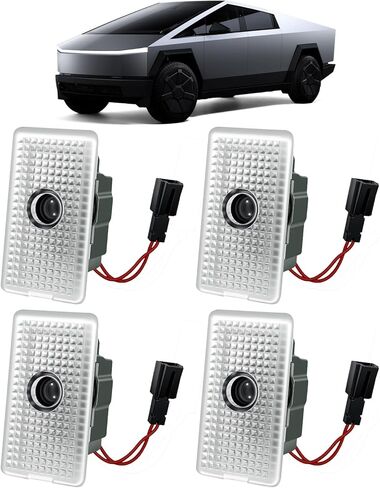 أضواء البركة LED ذات الشعار المخصص، مجموعة عرض الترحيب بالتوصيل والتشغيل لـ Tesla Cybertruck 2023-2025، مصباح شعار أرضي LED عالي السطوع مقاوم للماء (Mianmo) in Kuwait
