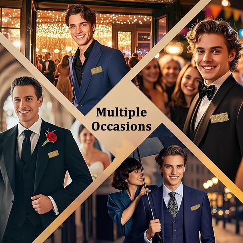 Rhinestone Prefolded Pocket Squares for Men, Mens Handkerchief Sparkly Crystal Pocket Square for Prom Party Wedding in Saudi Arabia