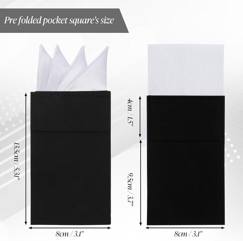 Prefolded Pocket Squares Polyester Mens Handkerchiefs on Card White Solid Color Suit Jacket Tuxedo Accessories for Business Party Wedding Men in Saudi Arabia