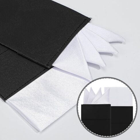 Prefolded Pocket Squares Polyester Mens Handkerchiefs on Card White Solid Color Suit Jacket Tuxedo Accessories for Business Party Wedding Men in Saudi Arabia