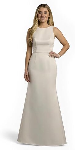 فستان الزفاف حورية البحر ذو الرقبة العالية من الساتان مع القوس الخلفي من David in Kuwait