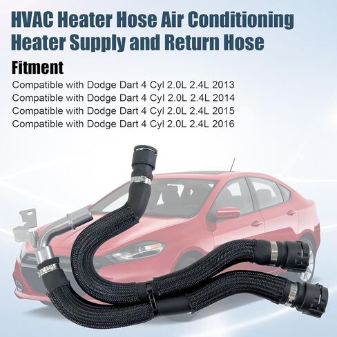 68197197AB خرطوم سخان HVAC، إمداد سخان تكييف الهواء وخرطوم العودة المتوافق مع دودج دارت 2013-2016، استبدل 55111481AD 55111480AC 55111480AD 55111481AC طقم خرطوم سخان HVAC in Saudi Arabia