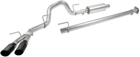 422266-BLK عادم خروج الجانب الخلفي للقطط مع أطراف سوداء مزدوجة لسيارة Ford F-150 5.0 V8 2021-2025 in Saudi Arabia