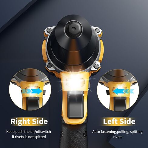 مسدس برشام كهربائي متوافق مع بطارية ديوالت 20 فولت، أداة برشام لاسلكية مع 3 مقاسات (1/8 بوصة، 5/32 بوصة، 3/16 بوصة)، مجموعة مسدس برشام بدون فرش (بدون بطارية) للإصلاح التلقائي بنفسك in Kuwait