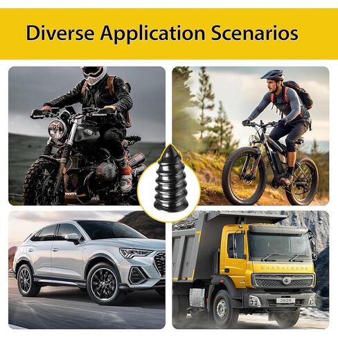 100Pcs Tire Repair Rubber Nails Kit with 2 Sizes,Screw in Tire Repair Kit Screw Plugs for Tires, Vacuum Tire Repair Plugs with Storage Box and Screwdriver, for Truck Car Motorcycle(50S+50L) in Kuwait