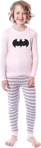 DC Comics Girls' Child Batman Bat Logo Symbol Superhero Sleep Pajama Set in Saudi Arabia