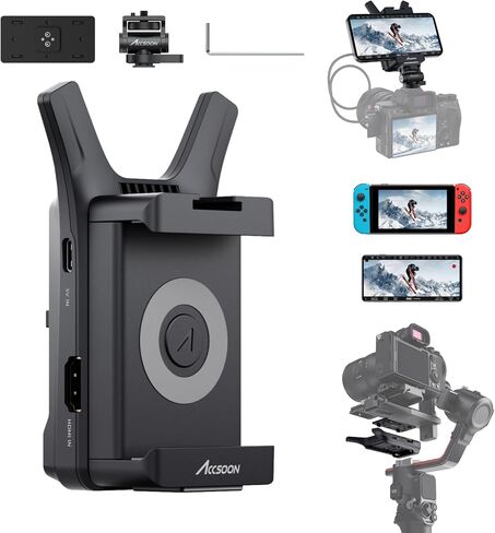 نظام نقل الصور Accsoon CineView Nano HDMI، جهاز إرسال صور فيديو لاسلكي بسرعة 5 جيجاهرتز - مع 4 شاشات RX، نطاق 500 قدم وزمن وصول منخفض 0.06 ثانية، لمثبت الكاميرا/RS2/RS3/RS3 Pro/ in Saudi Arabia