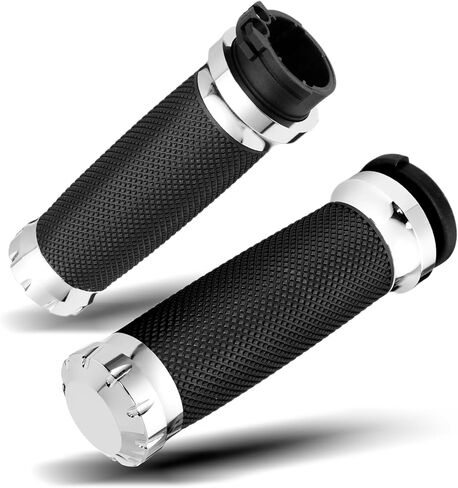 PBYMT 1inch Handlebar Grips, Cable Throttle Control Hand Grips Fit for Harley ’96-Later XL, ’96-’07 Touring, ’02-’17 VRSC, ’08-’13 XR, ’96-’17 Dyna (Except FXDLS), Black in Saudi Arabia