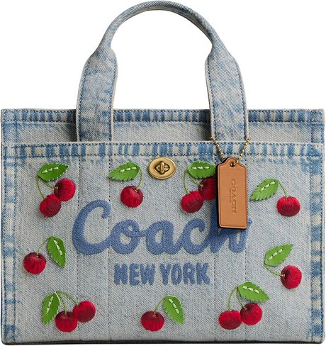 COACH Cherry Embroidered Denim Cargo Tote 26 in Saudi Arabia