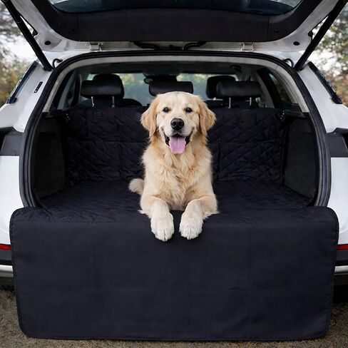 بساط بطانة لنقل البضائع للكلاب من سيارات الدفع الرباعي - غطاء مقعد للحيوانات الأليفة شديد التحمل لسيارة سيدان ذات الدفع الرباعي، واقي صندوق السيارة الخلفي غير قابل للانزلاق مع واقي ممتص للصدمات، مقاس عالمي كبير (أسود) (CHBX-D-01) in Kuwait