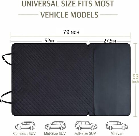 Waterproof SUV Dog Cargo Liner Mat - Heavy Duty Pet Seat Cover for SUV Sedan Van, Non-Slip Back Trunk Protector with Bumper Guard, Large Universal Fit (Black) (CHBX-D-01) in Saudi Arabia
