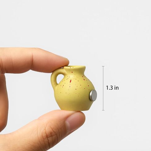 مغناطيس مزهرية سيراميك صغير للثلاجة - 8 مجموعات من أواني الزهور الصغيرة المصنوعة يدويًا للديكور المنزلي الجمالي، للنساء أو الأم أو المعلم، ديكور فخار بوهو، لمسة فنية صغيرة للمطبخ أو المكتب in Kuwait