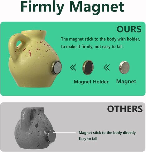 مغناطيس مزهرية سيراميك صغير للثلاجة - 8 مجموعات من أواني الزهور الصغيرة المصنوعة يدويًا للديكور المنزلي الجمالي، للنساء أو الأم أو المعلم، ديكور فخار بوهو، لمسة فنية صغيرة للمطبخ أو المكتب in Kuwait