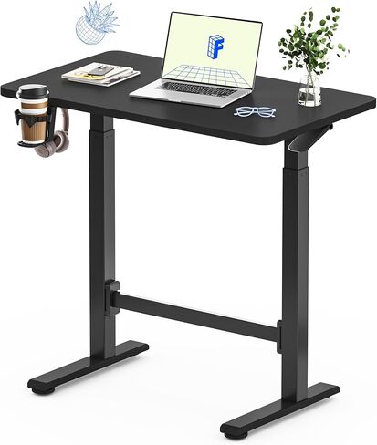 FLEXISPOT H7 Plus Gas Spring Adjustable Standing Desk, Mobile Rolling Sit-Stand Workstation with Whee, Cordless Stand Up Desk for Small Room & Home Office, 40" One-Piece Desktop White,height 27.6"–45" in Saudi Arabia