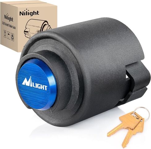 Nilight 2-5/16" Trailer Lock Heavy Duty Anti-Theft Trailer Hitch Locks Fit for 2 5/16 Inch Ball Coupler Safety Chains Trailer Tongue Lock Set with Key Pry-Resistant Brass Core for Trailer Boat RV in Saudi Arabia