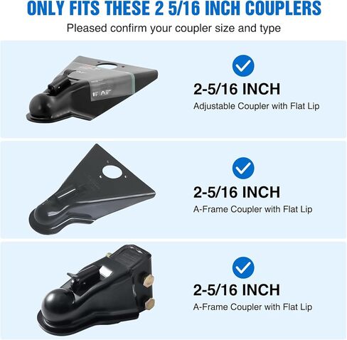 Nilight 2-5/16" Trailer Lock Heavy Duty Anti-Theft Trailer Hitch Locks Fit for 2 5/16 Inch Ball Coupler Safety Chains Trailer Tongue Lock Set with Key Pry-Resistant Brass Core for Trailer Boat RV in Saudi Arabia