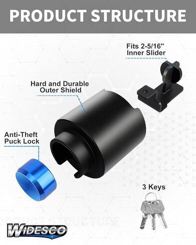 Trailer Lock Fits 2-5/16 lnch Couplers, Heavy-Duty Steel Coupler Lock with Waterproof Shield, Anti-Theft & Anti-Corrosion for RV, Pickup, Boat, Cargo in Saudi Arabia
