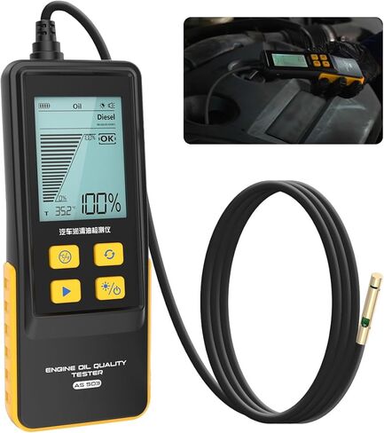 Engine Oil Tester Gasoline & Diesel Engine Oil Quality Tester Analyzer Detector High-precision Car Engine Oil Diagnostic Tool with 800MM Flexible Probe,Identifier&Sound Prompt, 2.8in Backlight Display in Kuwait