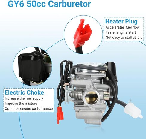 GY6 150cc المكربن ​​ومجموعة تسخير الأسلاك الكاملة متوافقة مع 125cc 150cc ATV Taotao 152QMI 157QMJ محرك Roketa Jonway Quad 4 Wheeler Scooter Moped Motorcycle Parts مع مرحل الملف اللولبي in Kuwait
