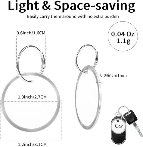 12 حزمة من علامات المفاتيح مقاس 1 بوصة - علامات سلسلة مفاتيح مستديرة، ملصقات ورقية بيضاء قابلة للكتابة مع حواف معدنية وحلقات مقسمة، معرفات عناصر رئيسية قوية وخفيفة الوزن in Kuwait