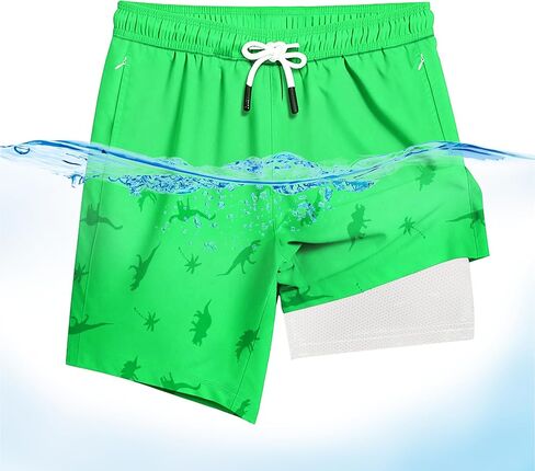 Men’s Swim Trunks Water-Reveal Print Quick-Dry Waterproof Beach Shorts Compression Liner, S-XXL in Saudi Arabia