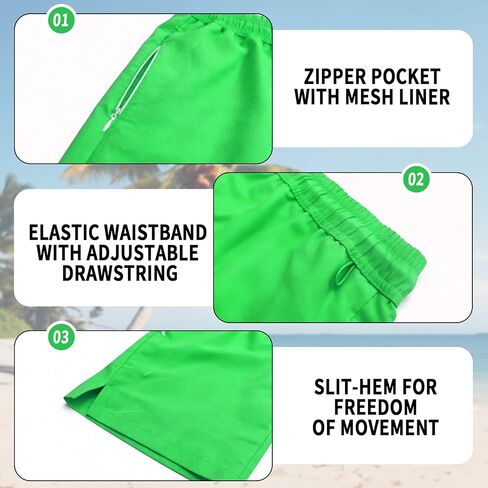 Men’s Swim Trunks Water-Reveal Print Quick-Dry Waterproof Beach Shorts Compression Liner, S-XXL in Saudi Arabia