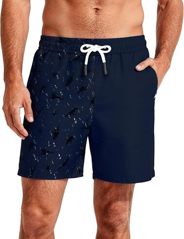 Men’s Swim Trunks Water-Reveal Print Quick-Dry Waterproof Beach Shorts Compression Liner, S-XXL in Saudi Arabia