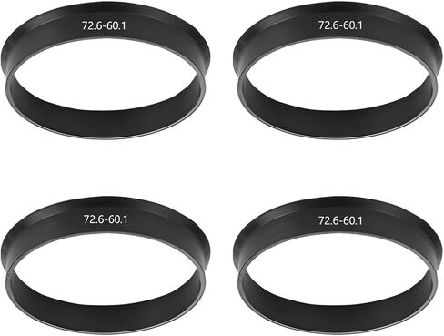4PCS Car Wheel Hub Center Ring, 72.6mm OD to 60.1mm ID Plastic Hub Reducer Shaft Shock Absorbing Collar Adapter Ring, Vehicle Wheel Fill Gap Modification Accessories, Universal Fit in Saudi Arabia