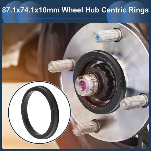 87.1mm to 74.1mm Car Wheel Hub Centric Rings Black Polycarbonate Wheels Center Shaft Shock Absorbing Hubrings 4 Pcs in Saudi Arabia