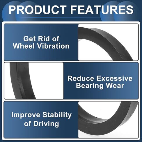 87.1mm to 74.1mm Car Wheel Hub Centric Rings Black Polycarbonate Wheels Center Shaft Shock Absorbing Hubrings 4 Pcs in Saudi Arabia