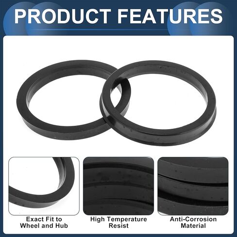 87.1mm to 74.1mm Car Wheel Hub Centric Rings Black Polycarbonate Wheels Center Shaft Shock Absorbing Hubrings 4 Pcs in Saudi Arabia