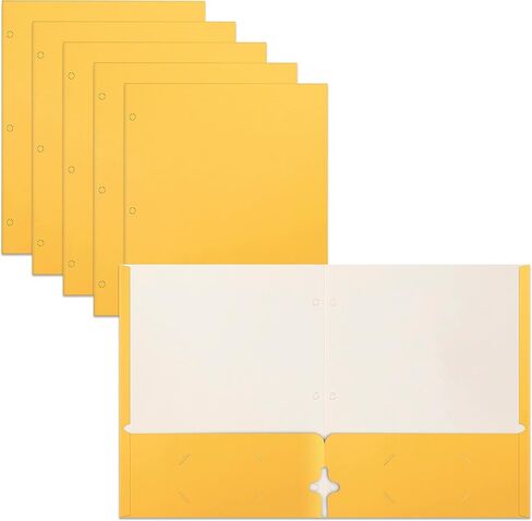 Better Office Products Two Pocket Portfolio Folders, 50-Pack, Dark Yellow, Letter Size Paper Folders, 50 Pieces, Dark Yellow in Saudi Arabia